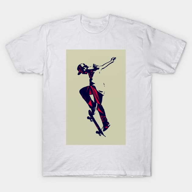 Skateboarder Triangles T-Shirt by AKdesign